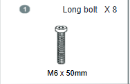 Meetsunny MA03 Replacement Parts - Long bolt M6 x 50mm (Model #1)