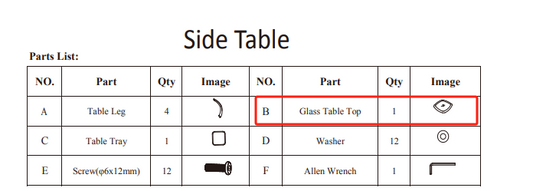 Meetsunny Replacement Parts: Patio Wicker Conversation Sets M06-Glass Table Top, Model: M06. Part Number: #B