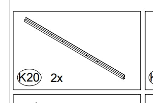 Meetsunny Replacement Parts: Double Roof Hardtop Gazebo Series A30-K20, Model: A30, Part Number: #K20(Copy)