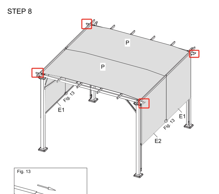 Meetsunny Replacement Parts: Patio Pergola F03-All plastic end caps Model: F03. Part Number: All plastic end caps