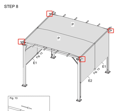 Meetsunny Replacement Parts: Patio Pergola F03-All plastic end caps Model: F03. Part Number: All plastic end caps