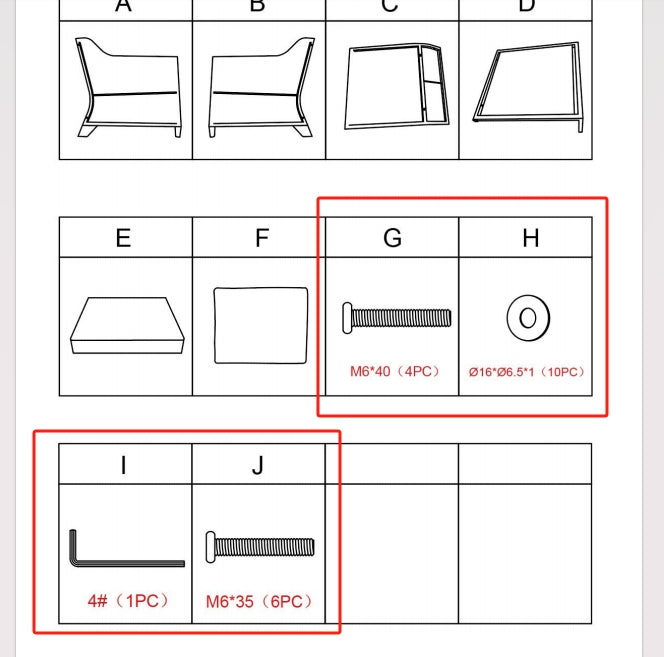 Meetsunny MA013 Replacement Parts - Hardware Pack