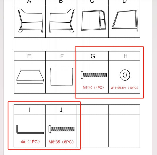 Meetsunny MA013 Replacement Parts - Hardware Pack