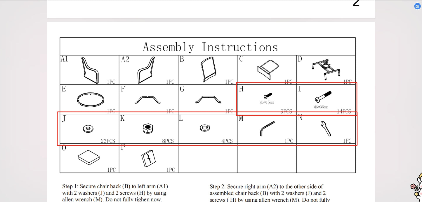 Meetsunny M01 Replacement Parts - Hardware Pack
