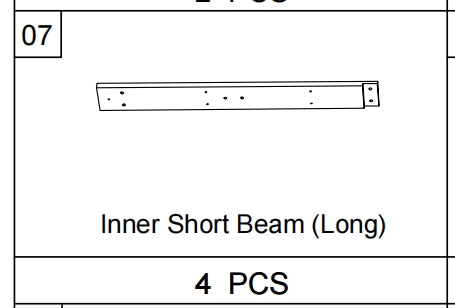 Meetsunny A01 Replacement Parts - Inner Short Beam (Long) (Model #07)