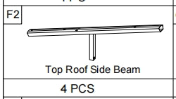 Meetsunny A31 Replacement Parts - Top Roof Side Beam (Model #F2)
