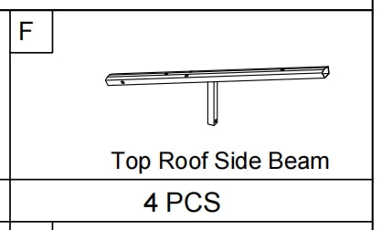 Meetsunny A01 Replacement Parts - Top Roof Side Beam (Model #F)