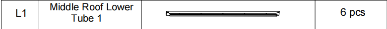 Meetsunny A25 Replacement Parts - Middle Roof Lower Tube 1 (Model #L1)