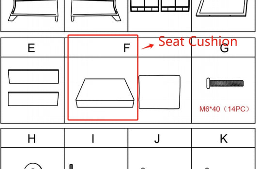 Meetsunny MA011 Replacement Parts -Seat Cushion (Model #F)