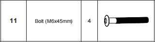 Meetsunny M48 Replacement Parts - Bolt (M6x45mm) (Model #11)