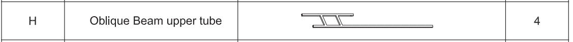 Meetsunny E02 Replacement Parts - Oblique Beam upper tube (Model #H )