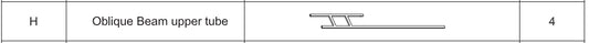 Meetsunny E02 Replacement Parts - Oblique Beam upper tube (Model #H )