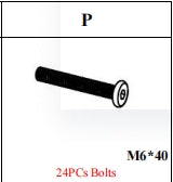 Meetsunny MA07-B8 Replacement Parts - M6*40 bolts (Model# P)