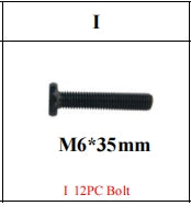 Meetsunny MA06-A3 Replacement Parts - M6*35mm bolts (Model #I)