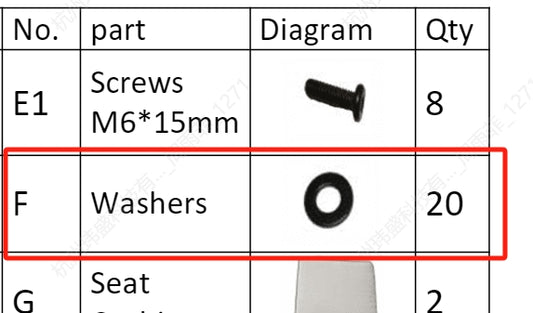 Meetsunny P04 Replacement Parts - Washer (Model #F)