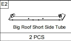 Meetsunny A31 Replacement Parts - Big Roof Short Side Tube (Model #E2)