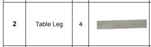 Meetsunny M49 Replacement Parts - Table Leg (Model #2)
