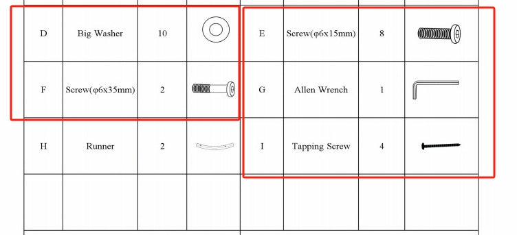 Meetsunny M04 Replacement Parts - Hardware Pack