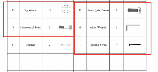 Meetsunny M04 Replacement Parts - Hardware Pack