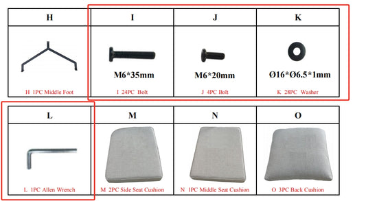 Meetsunny MA06-A1-B5 Replacement Parts - Hardware Pack