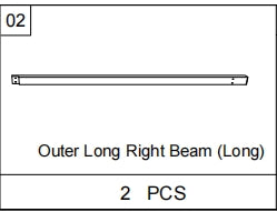 Meetsunny A31 Replacement Parts - Outer Long Right Beam (Long) (Model #02)