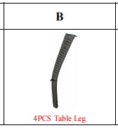 Meetsunny MA15- Side Table Replacement Parts - Table Leg (Model #B)