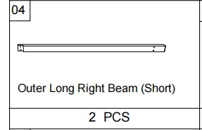 Meetsunny A31 Replacement Parts - Outer Long Right Beam (Short) (Model #04)