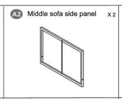 Meetsunny MA03 Replacement Parts - Middle sofa side panel (Model #A2)