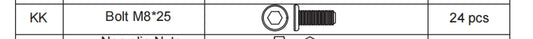 Meetsunny A03 Replacement Parts - Bolt M8*25 (Model #KK)