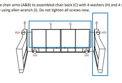 Meetsunny Replacement Parts: Outdoor PatioWicker Sofa MA01B-BLU-B1， MA011，Part C (seat back) & Part A (left chair arm) Model: MA011. Part Number: C, A