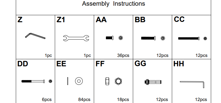 Meetsunny J20 Replacement Parts - Hardware Pack