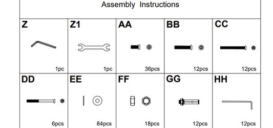 Meetsunny J20 Replacement Parts - Hardware Pack