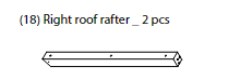 Meetsunny A54 Replacement Parts - Right roof rafter (Model #18)