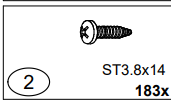 Meetsunny G02 Replacement Parts -  (Model #2) ST3.8x14