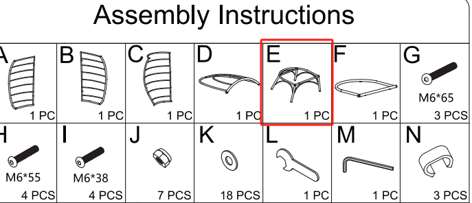 Meetsunny M37 Replacement Parts - Part #E