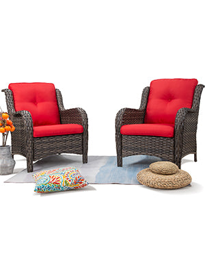 Patio Wicker Patio Chair M08, Red