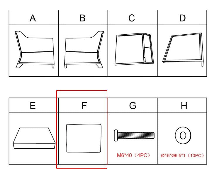 Meetsunny Replacement Parts: Wicker Outdoor Patio Lounge Chairs MA013A-BBB-PART F, Model: MA013A, Part Number: #F