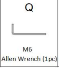Meetsunny M25 Replacement Parts - Allen Wrench:M6 (Model #Q)