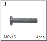 Meetsunny P08 Replacement Parts - Screw M6*15 (Model #J)