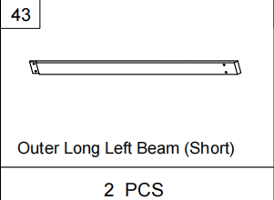 Meetsunny C16 Replacement Parts - Outer Long Left Beam (Short) (Model #43)