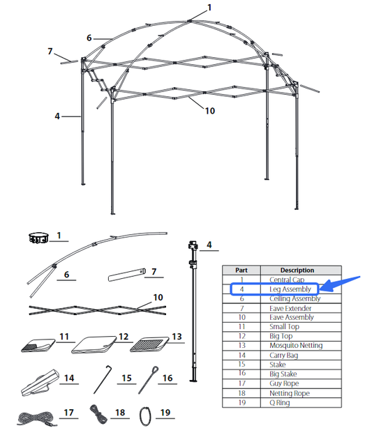Meetsunny J06 Replacement Parts - leg assembly (Model #4)