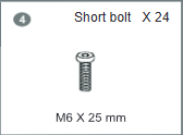 Meetsunny MA03 Replacement Parts - Short bolt M6 x 25mm (Model #4)