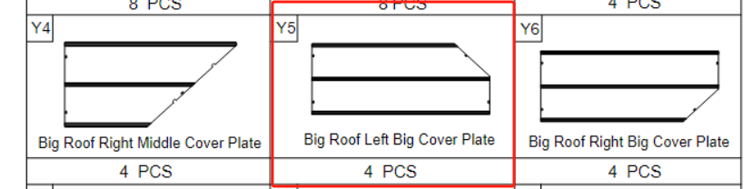 Meetsunny A31 Replacement Parts -Big Roof Left Big Cover Plate(Model #Y5)