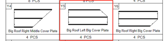 Meetsunny A31 Replacement Parts -Big Roof Left Big Cover Plate(Model #Y5)