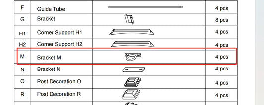 Meetsunny Replacement Parts: Outdoor Pergola Gazebo F03-Bracket M Model: F03. Part Number: M