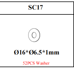 Meetsunny MA12 Replacement Parts - Washer (Model #SC17)