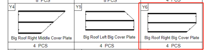 Meetsunny A31 Replacement Parts Big Roof Right Big Cover Plate(Model #Y6)