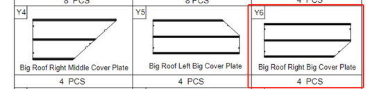 Meetsunny A31 Replacement Parts Big Roof Right Big Cover Plate(Model #Y6)