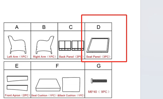 Meetsunny M75 Replacement Parts - Seat Panel (Model #D)