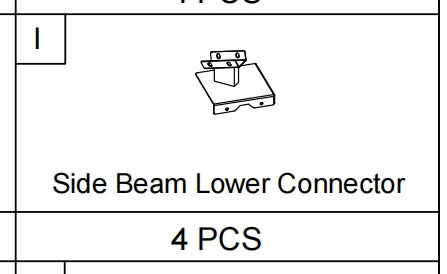 Meetsunny Replacement Parts: Double Roof Hardtop Gazebo Series A01-Side Beam Lower Connector, Model: A01, Part Number: I